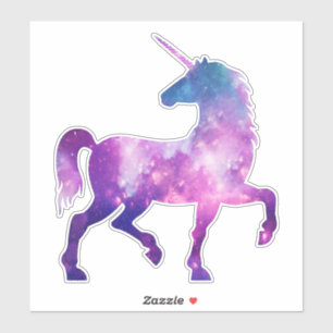 Sticker Cosmic, aquarelle, galaxie, licorne, unicorne cosm