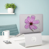 Sticker Cosmos roses (Ordinateur portable sur le bureau)