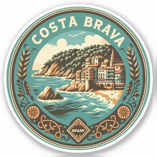 Sticker Costa Brava Espagne Insigne d'Art Voyage (Devant)