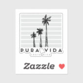 Sticker Costa Rica Pura Vida Palm Tree Souvenir (Feuille)