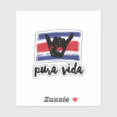Sticker Costa Rica Shaka Carte Souvenir (Feuille)
