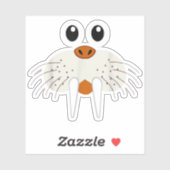 Sticker Costume animal mou Walrus drôle Halloween (Feuille)