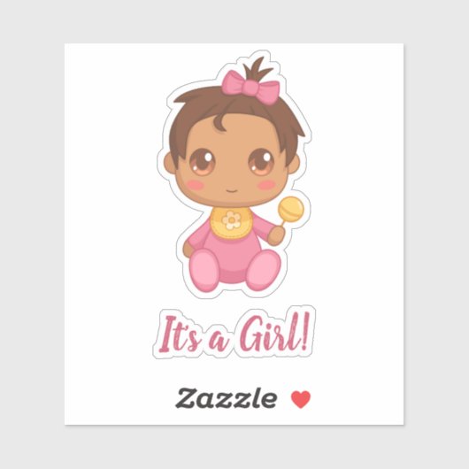 Sticker Costume de bébé rose (Feuille)