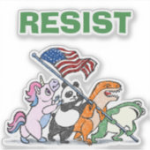 Sticker Costume de grenouille levant le drapeau (Devant)