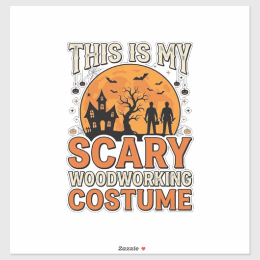 Sticker Costume de menuiserie effrayant Halloween Design v (Feuille)