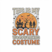 Sticker Costume de menuiserie effrayant Halloween Design v (Devant)