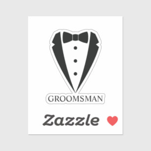 Sticker Costume de smoking noir pour mariage et nœud papil