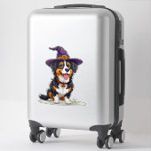 Sticker Costume de sorcière pour chiot drôle Thème de chie (Sur valise)