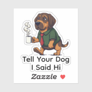 Sticker Costume de travail amusant pour Redbone Coonhound