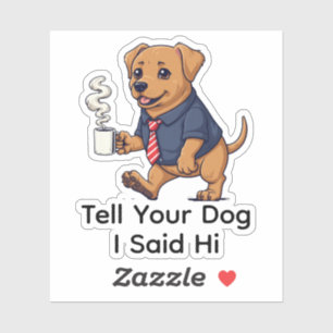 Sticker Costume de travail amusant pour Retriever à poil p