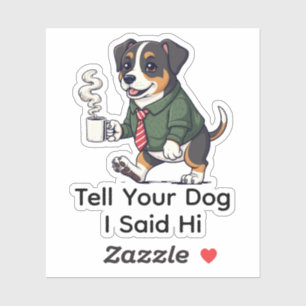 Sticker Costume de travail drôle de Montagne d'Entlebucher