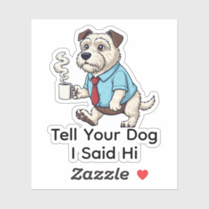 Sticker Costume de travail humoristique pour Terrier Austr