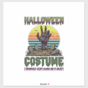 Sticker Costume d'Halloween Main de Zombie Cimetière Pierr