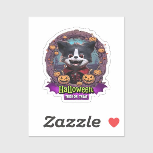 Sticker Costume d'Halloween pour chiot (Feuille)