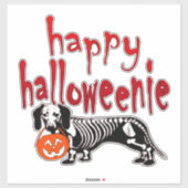Sticker Costume Halloween Dachshund Halloween Happy Hallow (Feuille)