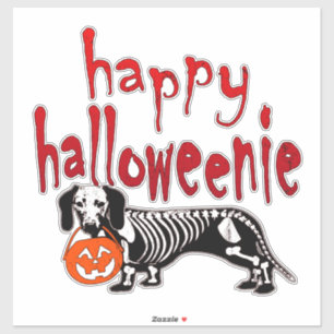 Sticker Costume Halloween Dachshund Halloween Happy Hallow