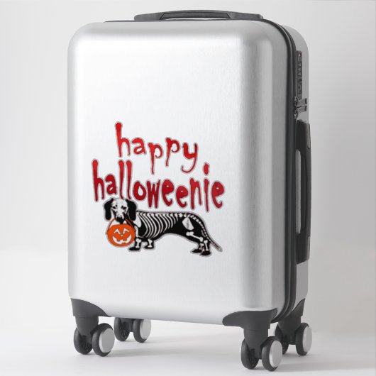 Sticker Costume Halloween Dachshund Halloween Happy Hallow (Sur valise)