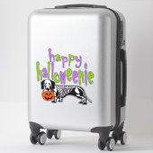 Sticker Costume Halloween Dachshund Halloween Happy Hallow (Sur valise)