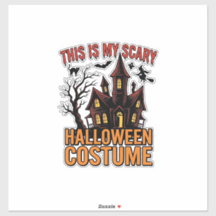 Sticker Costume Halloween effrayant Maison hantée Vintage