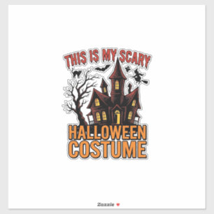 Sticker Costume Halloween effrayant Maison hantée Vintage