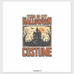 Sticker Costume Halloween Maison Hantée Vintage T-Shirt De