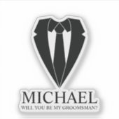 Sticker Costume Mariage noir - Proposition de fabricant de (Devant)
