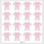 Sticker Costume Romper Rose pour bébé (Feuille)