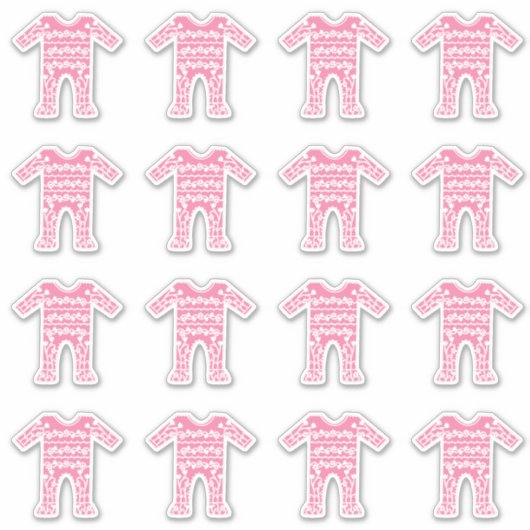 Sticker Costume Romper Rose pour bébé (Devant)