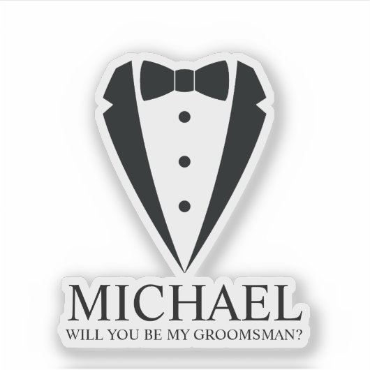 Sticker Costume Tuxedo Noir - Proposition de fabricant (Devant)