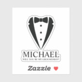 Sticker Costume Tuxedo Noir - Proposition de fabricant (Feuille)
