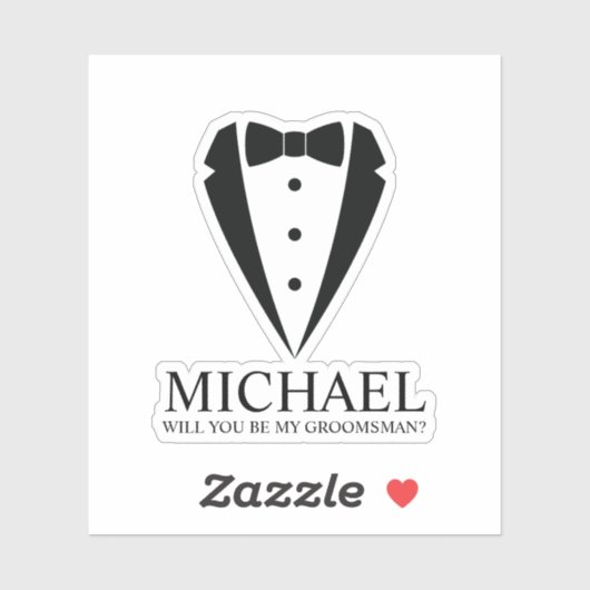 Sticker Costume Tuxedo Noir - Proposition de fabricant (Feuille)