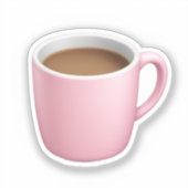 Sticker Cosy Pink Coffee Mug Emoji (Recto)