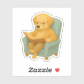 Sticker Cosy Reading Dog Clipart (Feuille)