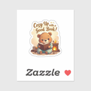 Sticker Cosy Up Avec Un Bon Livre - Beau Ours
