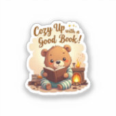 Sticker Cosy Up Avec Un Bon Livre - Beau Ours (Recto)