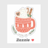 Sticker Cosy Up Hot Cocacao Mug Noël (Feuille)