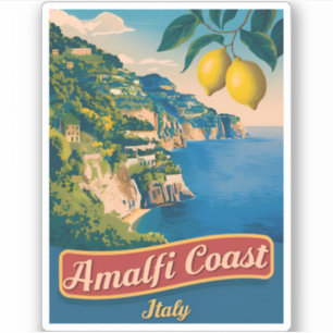 Sticker Côte d'Amalfi Vintage voyage Italie Pittoresque ré