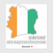 Sticker Côte d'Ivoire - Carte du drapeau patriotique (Feuille)