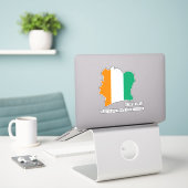 Sticker Côte d'Ivoire - Carte du drapeau patriotique (Ordinateur portable sur le bureau)