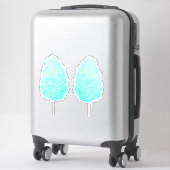 Sticker Coton bonbon aquarelle mignon vert turquoise or fi (Sur valise)