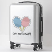 Sticker Coton bonbon bleu rose (Sur valise)