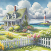 Sticker Cottage avec vue sur le phare (Devant)
