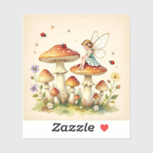 Sticker Cottage Core Champignon Vintage Thème Conte de Fée