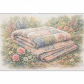 Sticker Cottagecore Floral Patchwork Quilt Watercolor (Devant)