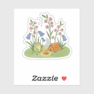 Sticker Cottagecore Grenouille Camping