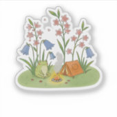 Sticker Cottagecore Grenouille Camping (Devant)