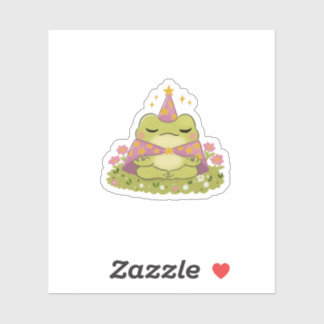 Sticker Cottagecore Grenouille Magicien Champignon