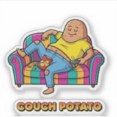 Sticker Couch Potato Lazy Person (Devant)