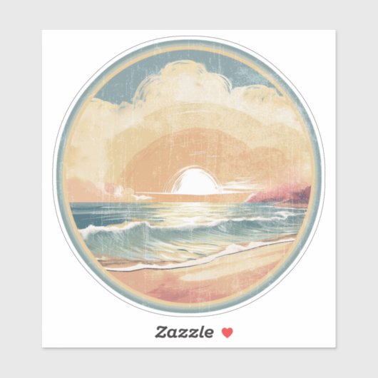 Sticker coucher de soleil (Feuille)