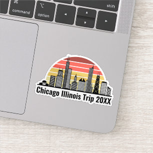 Sticker Coucher de soleil à Chicago Ordinateur de voyage p